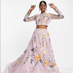 ASOS Embroidered Lehenga skirt and crop top